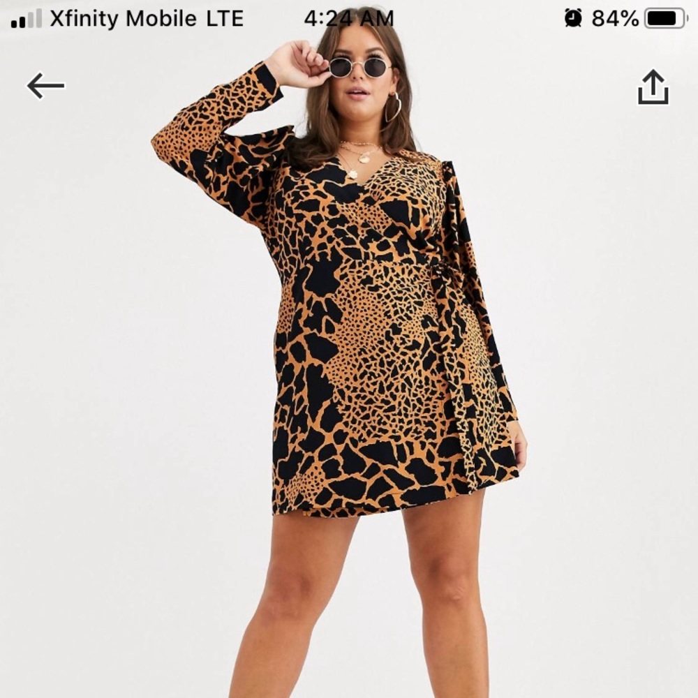 ASOS DESIGN curve wrap mini dress